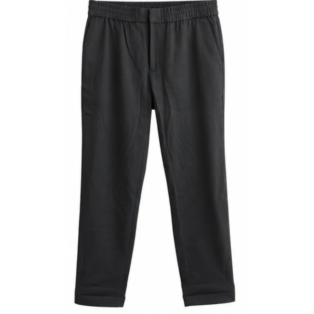 Banana Republic Slim Tapered Pants Mens Large Tall Gray New Elastic Waist Twill